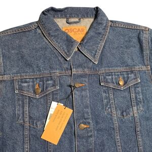 NWT- Oscar Jeans Men's Blue Denim Jacket 100% Cotton